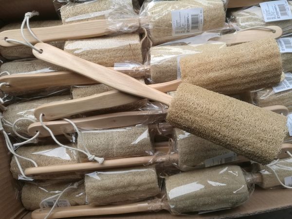 Luffa naturale sfregamento spazzola per la schiena spazzola per massaggio a manico lungo strumento da bagno bagno esfoliante fango sfregamento spazzola da bagno a manico lungo