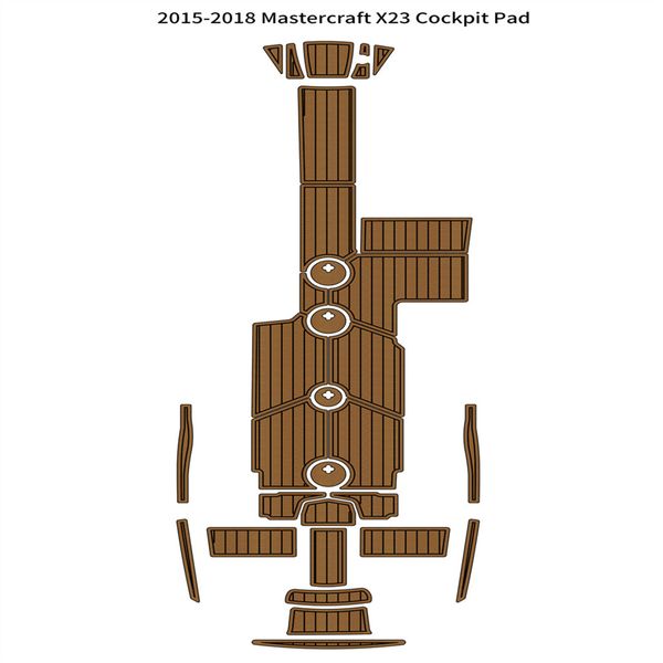 Zy 2015-2018 mastercraft x23 cockpit almofada barco eva espuma falso teca deck tapete de apoio auto adesivo seadek gatorstep estilo almofadas