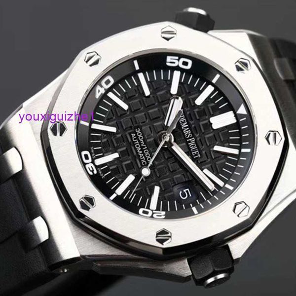 Relógio de pulso de luxo AP Mens Watch Royal Oak Offshore Automático Mecânico Mergulho Esportes Relógio de luxo de segunda mão Conjunto 15710ST.OO.A002CA.02