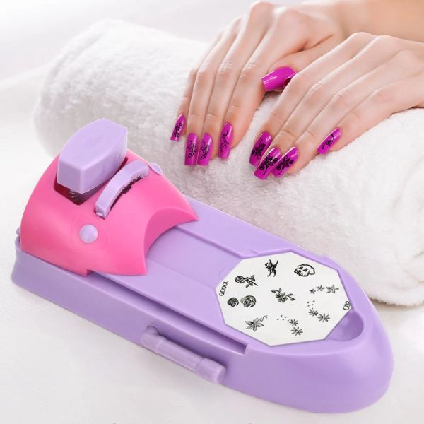 Polijsters Angnya Manicure Unghie per unghie per unghie manuale di stampa unghie hine con piastre di timbrai per nail art da 5 pezzi strumenti per nail art