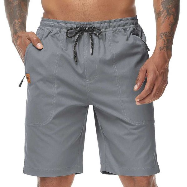 Pantaloncini da uomo Pantaloncini da uomo Pantaloncini estivi da uomo solidi pantaloncini casual Drstring pantaloni da jogging e sportivi pantaloncini cargo elastici in vita leggeri e di alta qualitàC240402