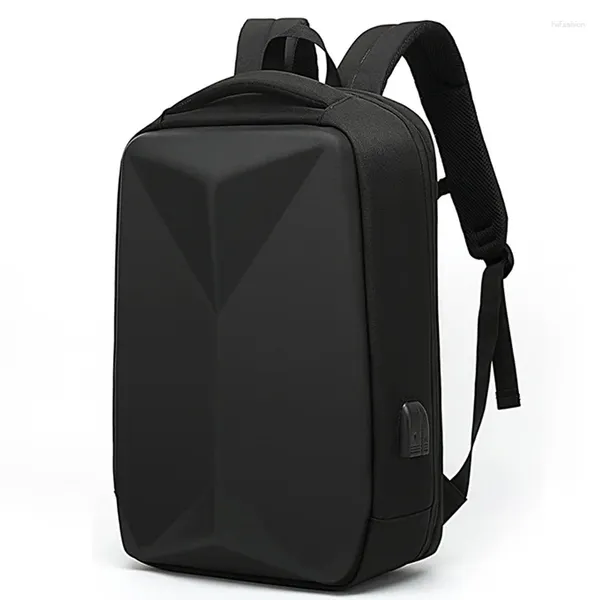 Zaino da uomo multifunzionale da 15,6 pollici antifurto per laptop USB EVA Proteggi borsa a conchiglia per notebook zaino da viaggio scuola per uomo