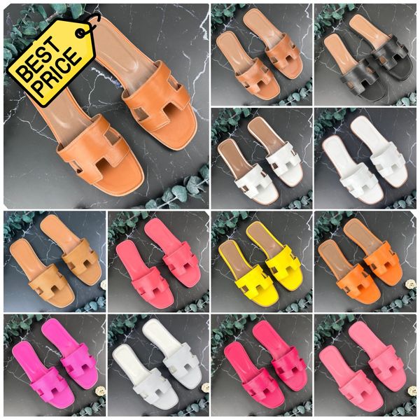 Melhor designer de designers sandália de couro para mulheres desliza slides femininos saia de férias de lazer de lazer de lazer praia sapatos planos de primavera