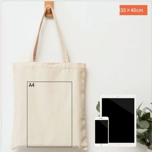 2024 Canvas Bags Cotton School School Bacer Bag Shopper Supper Складывание карманных сумок портативные покупки на плече тота -стопор