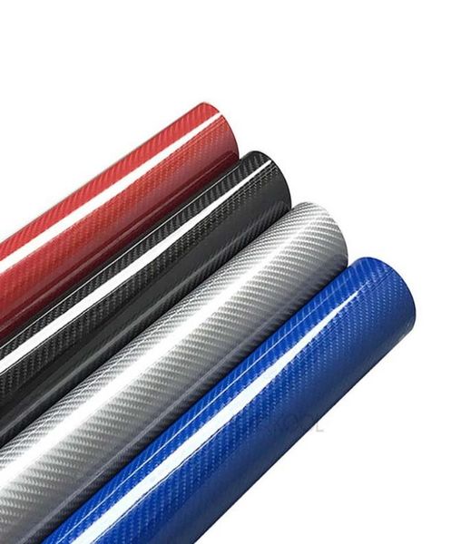 Adesivi per auto lucidi Pellicola vinilica in fibra di carbonio 6D Adesivi per styling impermeabili e protezione solare per accessori per camion per automobili moto8101227