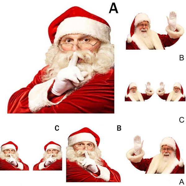 2024 1 Pz Natale Realistico Babbo Natale Accessori posteriori per auto Finestra Wall Art Stickers Home Store Decal Decor O2n9