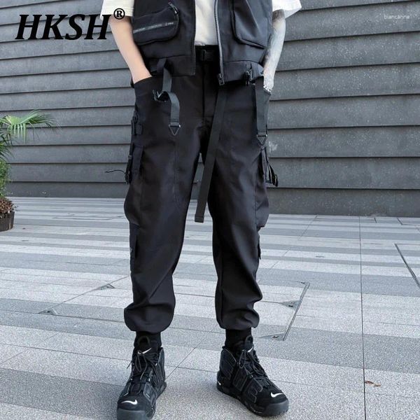 Herrenhose HKSH Spring Functional Safari Style Overalls Tide Dark Cargo Trendy Loose Bound Casual Ins Chic Hose HK0709