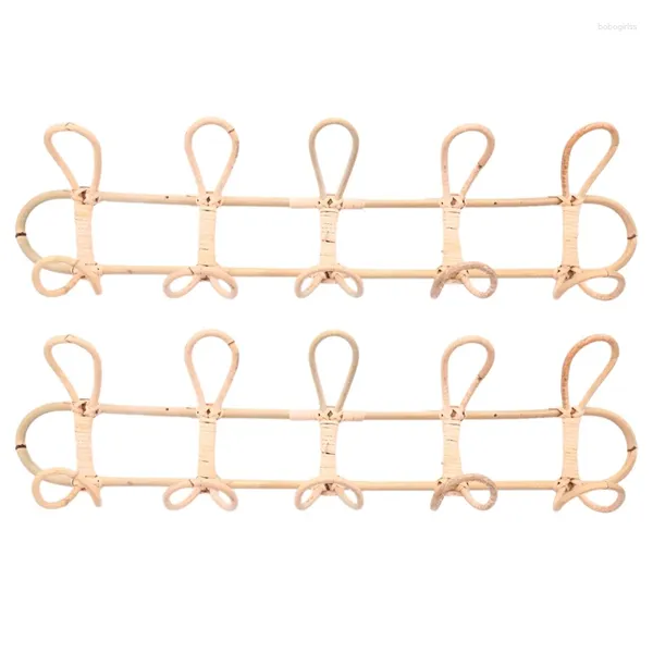 Kleiderbügel 2X Große Rattan Wandhaken Kleidung Hut Hängen Haken Häkeln Tuch Halter Organizer Dekor Für Zuhause