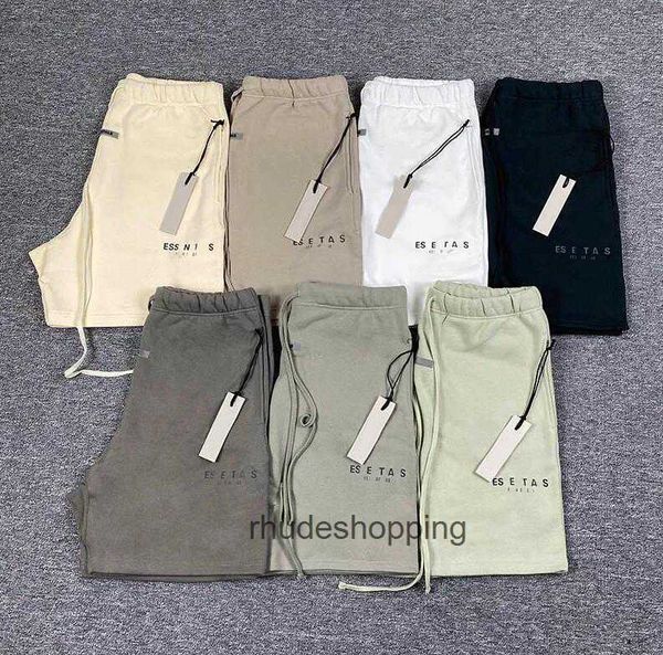 Pantaloni da spiaggia traspiranti versatili da uomo estivi, casual, sportivi, essenziali, corti, unisex, neri, coppia, in cotone, con coulisse allentata, lunghezza al ginocchio