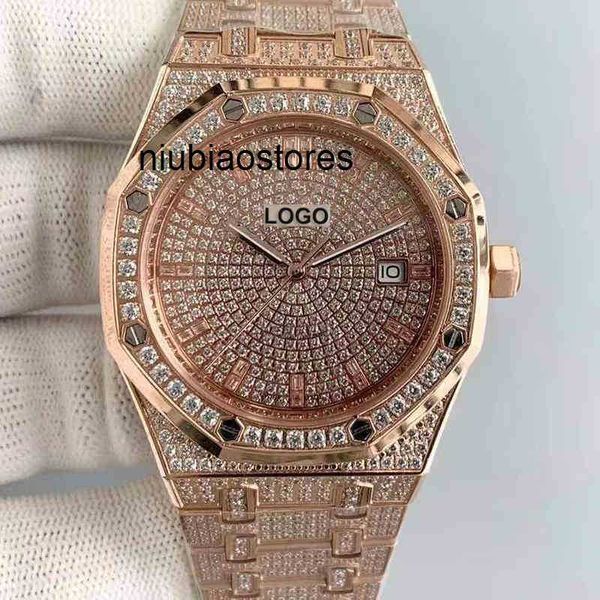 Orologio da uomo di lusso meccanico Giappone in acciaio inossidabile automatico Full and tutti fuori Diamonds Orologi per uomini Swiss Brand Designer Waterproof 6K37