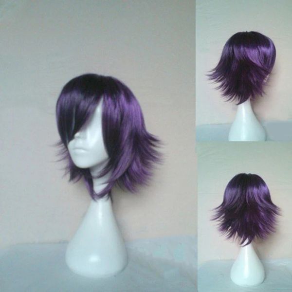 Wigs Hairjoy cosplay parrucca di capelli sintetici parrucche corta viola nero