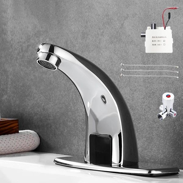 Torneiras de pia do banheiro Sensor automático Touchless Torneira Vanity Mãos-livres Torneira de água fria
