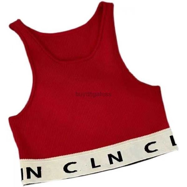 Designer Womens Tank CEL Tops Camisetas Verão Mulheres Tops Tees Top Bordado Sexy Off Ombro Vermelho Casual Sem Mangas Backless Top Camisas Sólidas Stripe Color Vest