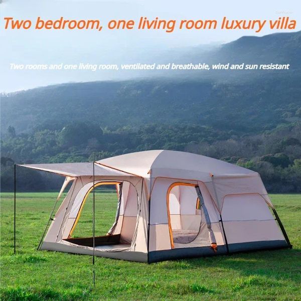 Tendas e abrigos dois quartos uma sala de estar extra grande acampamento ao ar livre 5-8 pessoas à prova d'água família luxo grande tenda