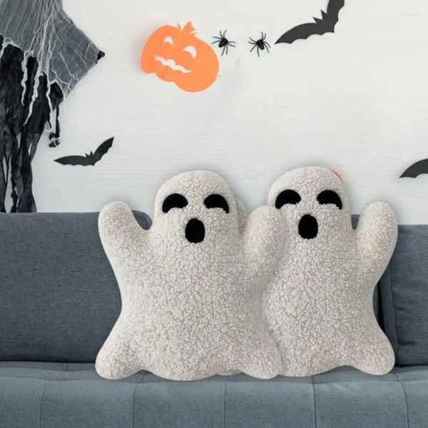 Travesseiro brinquedo de pelúcia aparência adorável totalmente preenchido Halloween desenho animado fantasma lance decorativo de pelúcia