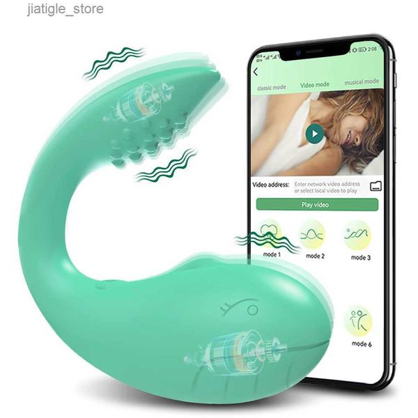 Andere Gesundheits Schönheitspunkte Anwendung Bluetooth Fernbedienungsvibrator für weibliche Klitorisstimulator G-Punkt-Massagebeistung Vibration Liebe weibliche Erwachsene Y240402
