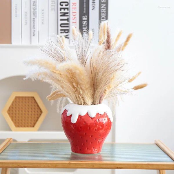 Vazolar Amerikan Seramik Meyve Çilek Vazo Oturma Odası Homestay Model Masaüstü Çiçek Düzenleme Konteyner Sanat Dekorasyonu
