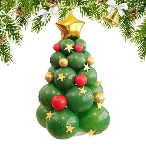 Decorazione per feste Kit di palloncini in piedi di Natale Palloncini gonfiabili in lattice verde per cortili di ingressi domestici