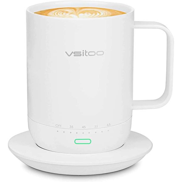 Caneca inteligente de temperatura Vsitoo S3 Pro, aquecedor de copos adequado em mesas de escritório, escritórios domésticos, aplicação controlada de copos, design aprimorado para autoaquecimento