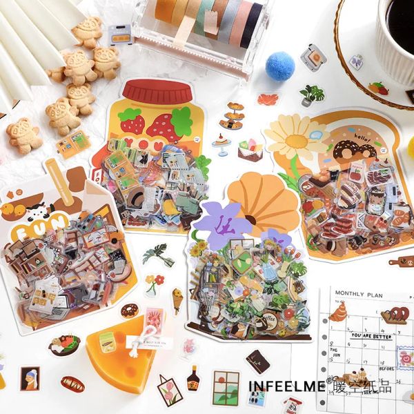 100 PCs Sweet Home fofo Deco Korean Stick Statissy para scrapbooking Alling Journaling Diário Planejador Diy Craft