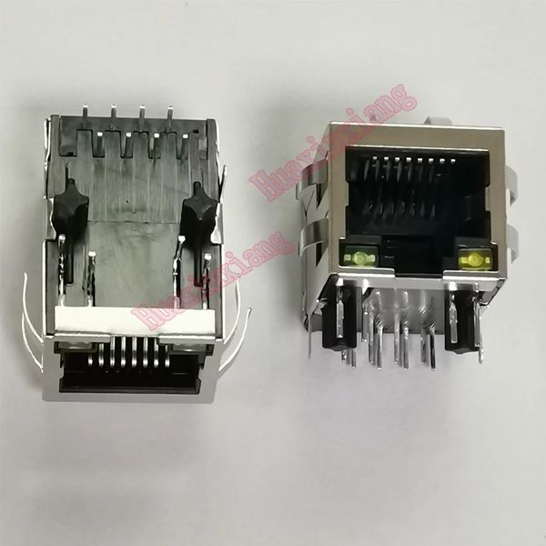 20 teile/los Schild RJ45 8P8C Jack Stecker Mit LED und Schrapnell Netzwerk Internet Modular 21mm