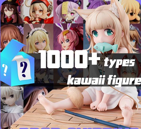 1000 TIPI Mystery Box Figura Anime Kawaii Ragazza Fortunata Azione PVC Ornamenti Giocattoli 18 SOLO Ciechi 240301 240325