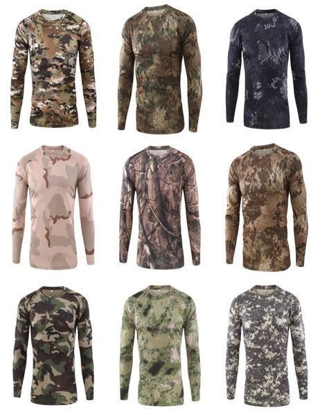 NeuTShirt Bodybuilding Tights Herren Dry Quick Camo Langarm T-Shirts Crossfit Kompressionsshirt9897955211