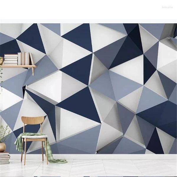 Wallpapers Wellyu Wall Papers Home Decor Papel de Parede Personalizado Moderno Minimalista Criativo Geométrico Diamante Tridimensional Padrão Backgr
