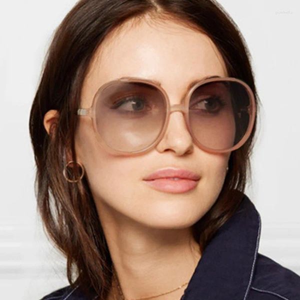 Sonnenbrille im europäischen und amerikanischen Stil, für Damen, großer Rahmen, runde Form, für modische Mode