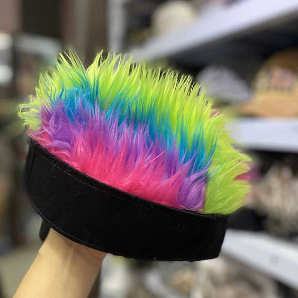 Vendita a caldo Rainbow Wig Landlord Hip Hop Hat Baseball Trendy Colorful Funny