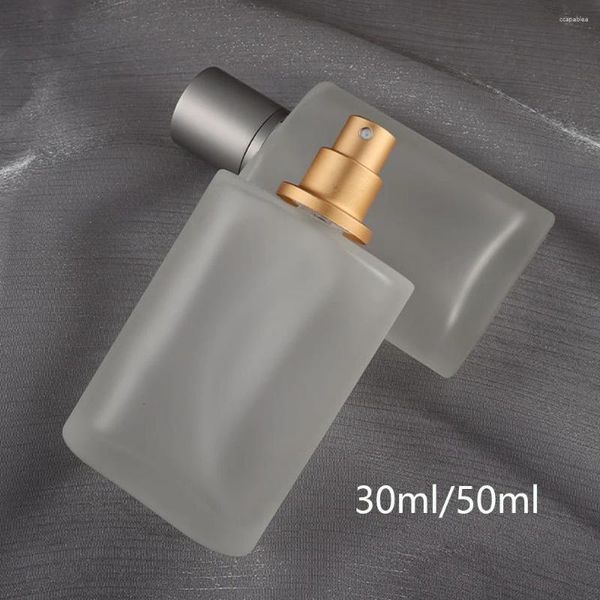 Depolama Şişeleri 30ml 50ml Taşınabilir Parfüm Ayrı Şişe Meydanı Temiz Buzlu Preslenmiş İnce Sprey Cam Seyahat Aksesuarları