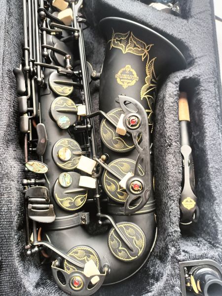 Japan Suzuki Altsaxophon E-Flat Schwarz Sax Alto Mundstück Blattschraube Musikinstrument mit Lederbox