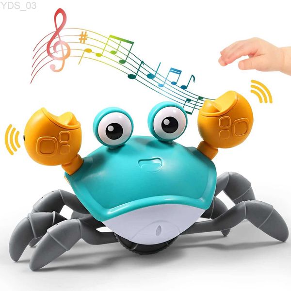 Animais elétricos / RC com detecção de caranguejo Crling Tummy Time Brinquedos para bebês Brinquedo interativo de dança para caminhar com música Sons Luzes Diversão infantil Presente de aniversário YQ240402