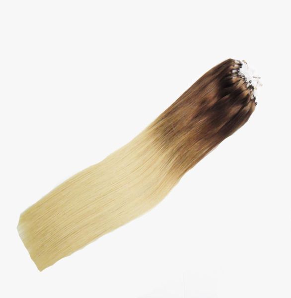Ombre cabelo virgem brasileiro t 4613 máquina feita micro anel de laço 100 extensão do cabelo humano micro grânulo links remy extensão do cabelo 8388535