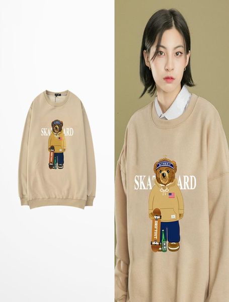 2021 neue Mode 3D Cartoons Bär Drucke Skate Harajuku Casual Fleece Tragen Schwarz Khaki Hoodies von Männer Pullover P5mg5197195