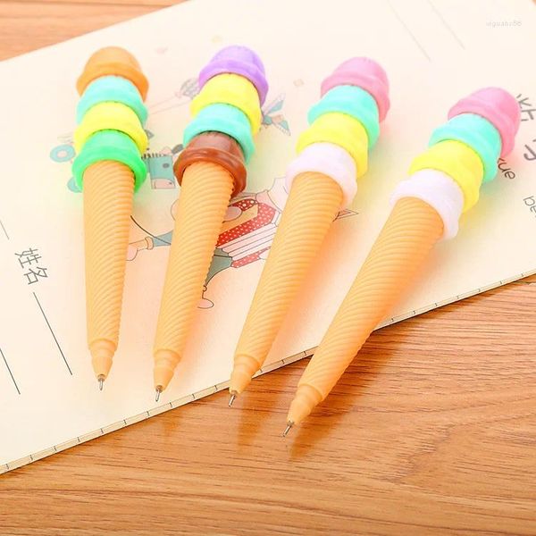 100Pcs Schreibwaren Gel Stift Nette Student Nadel Farbe Auf Wasserbasis Cartoon Eis Großhandel