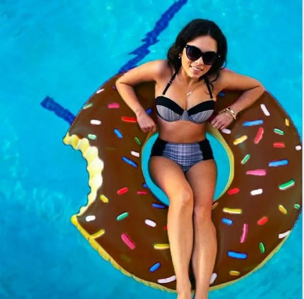 Tubos de 120 cm de rosca flutuante anel de natação de 48 polegadas gigantesca de donut para nadar de nadar inflável na piscina adulta piscina adulta