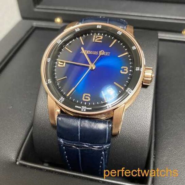 Relógio de pulso feminino AP CÓDIGO 11.59 Série 41mm Automático Mecânico Moda Casual Masculino Suíço Relógio Famoso de Segunda Mão 15210OR.OO.A028CR.01 Mesa Única Azul Fumado