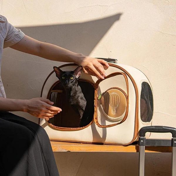 Переноски для кошек, дизайнерская переноска для путешествий, милый чемодан, дышащий портативный уличный чемодан на колесиках с твердым корпусом Bolsa Gato Pet