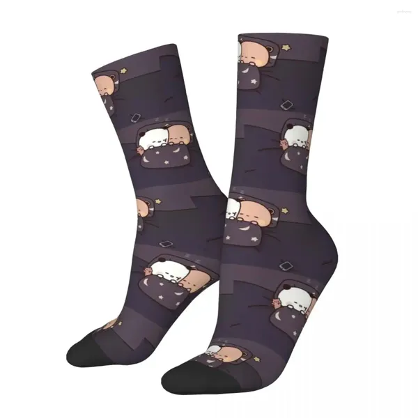 Calzini da uomo Happy Cub Sleeping Vintage Harajuku Bubu Dudu Cartoon Hip Hop Casual Crew Crazy Sock Gift Pattern stampato