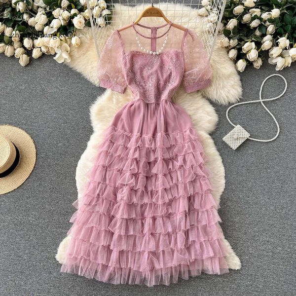 Estilo Princesa 2024 Break Tea Break French Ending Dress Vestido de Mesh Summer pode ser doce e salgada Salia de fada de temperamento