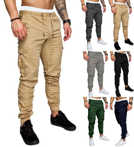 Mode Herren Dünne Urban Gerade Cargo Hosen Bein Hosen Casual Bleistift Jogger Taktische Cargo Hosen Männliche armee Hose1480102