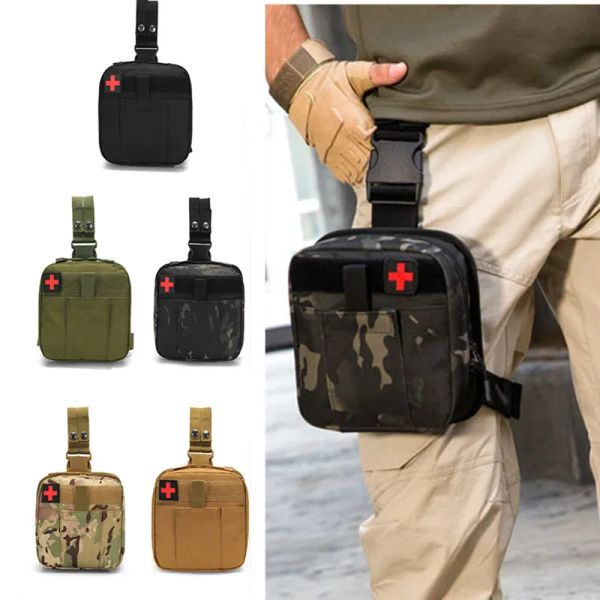 Выживание Molle Tactical First Aid Комплекты медицинской сумки для ног на открытом воздухе в армии охота на автомобиль.
