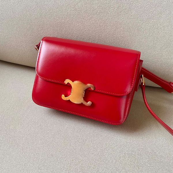 Sacchetto designer borsetta borsa a tracolla marca di lusso da donna in pelle di fascia alta rossa con scatola