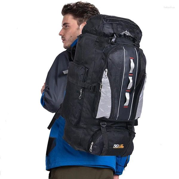 Zaino da 100 litri per alpinismo impermeabile da uomo borsa da viaggio per escursionismo di grande capacità per zaini da campeggio all'aperto borse sportive unisex