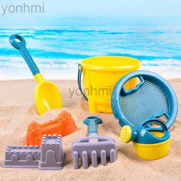 Игра в песок, водные развлечения, 6 шт., детский летний пляжный набор игрушек, копать в песке, пластиковое ведро, лейка, лопаты, детские пляжные водные игры, игрушки, инструменты, 240402
