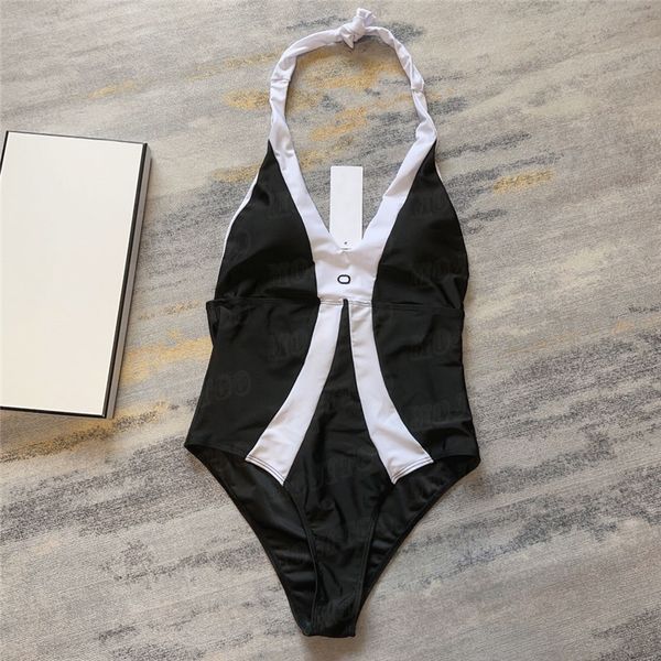 Halter Designer Bademode Frauen Bodysuit V-Ausschnitt Einteilige Badeanzüge Damen Sexy Badeanzug Designer Bikini Bademode