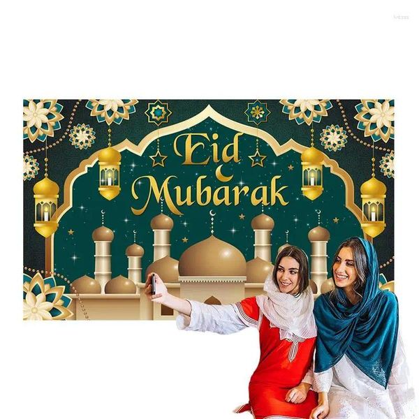 Decorazione per feste Decorazioni Eid per la casa 2024 Decor Po Booth Banner Materiale in poliestere Feste a tema di sfondo