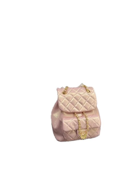 Luxus-Modedesigner-Damen-Mini-Rucksack. Ledernaht verbunden mit der originalen Metallkette, Super-All-in-One-Handtasche