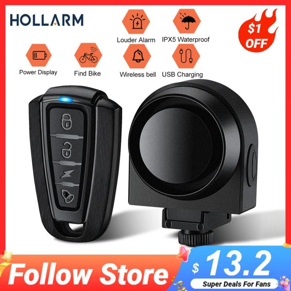 Kontrolle Hollarm Wireless Fahrradvibration Alarm USB -Ladung Motorradfahrrad Alarm Fernbedienung Antitheft Bike Detektor Alarmsystem